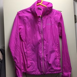 Bright pink light weight Columbia jacket